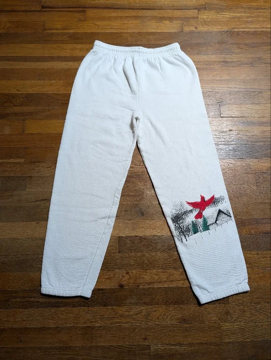 Vintage 90's Sweatsuit Set Sweatshirt & Joggers Size Large Cardinal Graphic - Picture 9 of 15